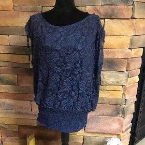 Navy blue Lacey top